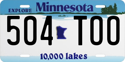 MN license plate 504TOO