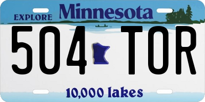 MN license plate 504TOR