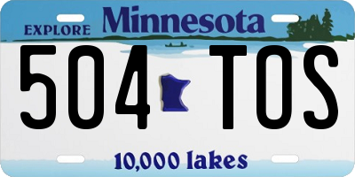 MN license plate 504TOS