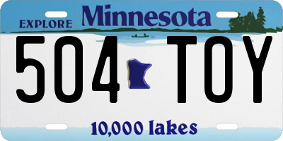 MN license plate 504TOY