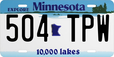 MN license plate 504TPW