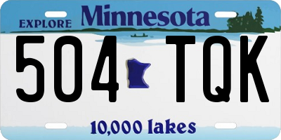 MN license plate 504TQK