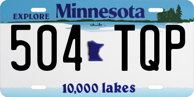 MN license plate 504TQP
