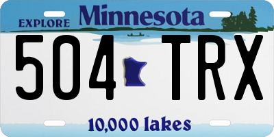 MN license plate 504TRX