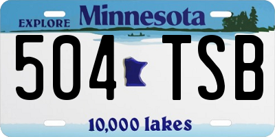 MN license plate 504TSB