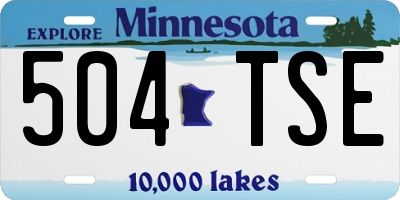MN license plate 504TSE