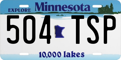 MN license plate 504TSP