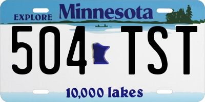 MN license plate 504TST