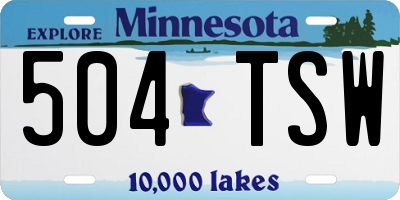MN license plate 504TSW