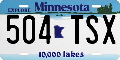 MN license plate 504TSX