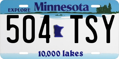 MN license plate 504TSY
