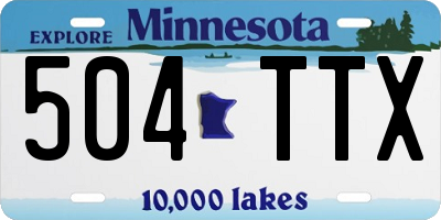 MN license plate 504TTX