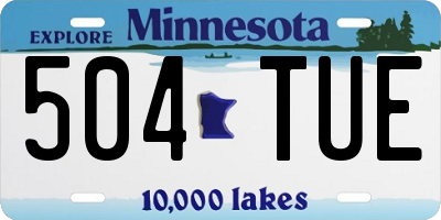 MN license plate 504TUE