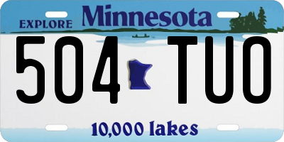 MN license plate 504TUO