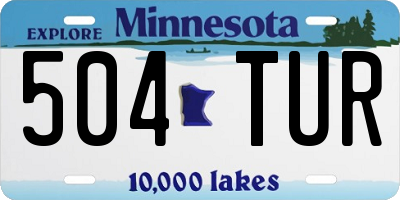 MN license plate 504TUR