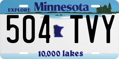 MN license plate 504TVY