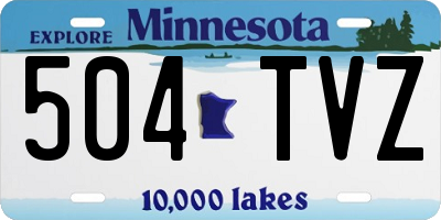 MN license plate 504TVZ