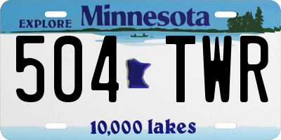 MN license plate 504TWR