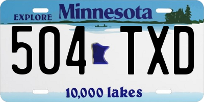 MN license plate 504TXD