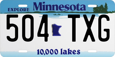 MN license plate 504TXG