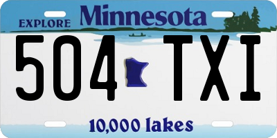 MN license plate 504TXI