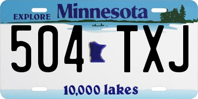 MN license plate 504TXJ