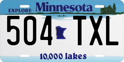 MN license plate 504TXL