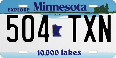 MN license plate 504TXN
