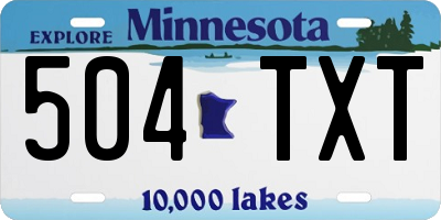 MN license plate 504TXT
