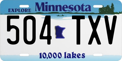 MN license plate 504TXV