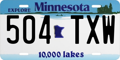 MN license plate 504TXW