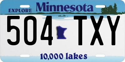MN license plate 504TXY