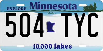 MN license plate 504TYC