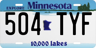 MN license plate 504TYF