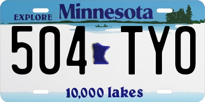 MN license plate 504TYO