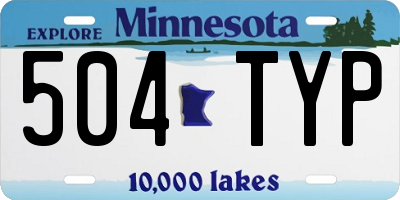 MN license plate 504TYP