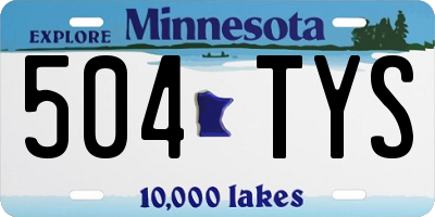 MN license plate 504TYS