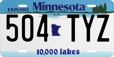 MN license plate 504TYZ