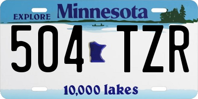 MN license plate 504TZR