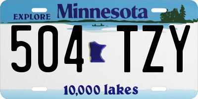 MN license plate 504TZY