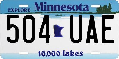 MN license plate 504UAE