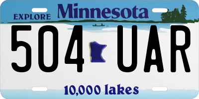 MN license plate 504UAR