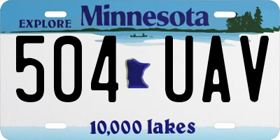 MN license plate 504UAV