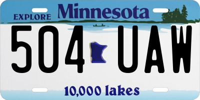 MN license plate 504UAW