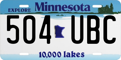 MN license plate 504UBC