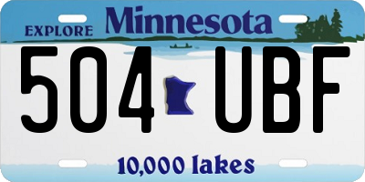 MN license plate 504UBF