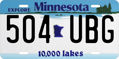 MN license plate 504UBG