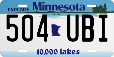 MN license plate 504UBI