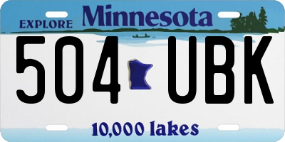 MN license plate 504UBK