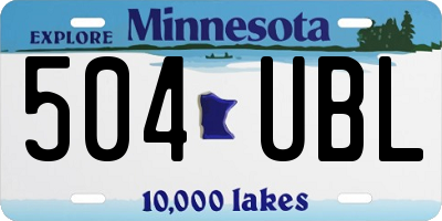 MN license plate 504UBL
